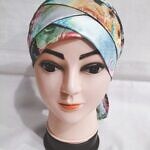 Printed Criss Cross Tie Back Bonnet - Print 2