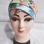 Printed Criss Cross Tie Back Bonnet - Print 3