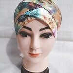 Printed Criss Cross Tie Back Bonnet - Print 4