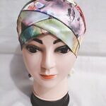 Printed Criss Cross Tie Back Bonnet - Print 6