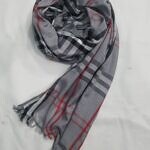 Checkered Viscose Scarf - Grey