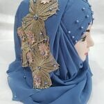 Pearl Ready to Wear with Bunch - Denim Blue