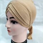 Plain Criss Cross Tie Back Bonnet - Fawn