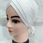 Plain Criss Cross Tie Back Bonnet - White