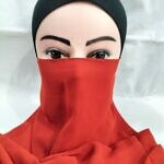 Elastic Half Niqab - Rust Orange