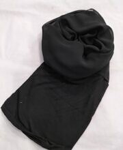 Chiffon Ready to Wear Hijab with Stitched Cap - Black