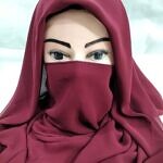 Niqab Ready to Wear - Mahogany Maroon