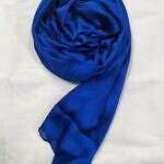 Crinkle Silk Scarf - Royal Blue