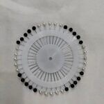 Black and White Pins Wheel - Round