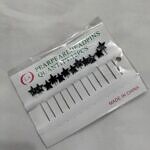 Large-Sized Straight Pins - Black Stars