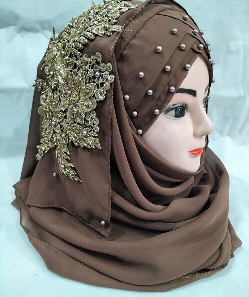 pearl ready to wear with bunch brown