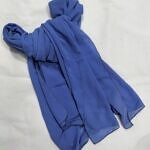 Plain Chiffon Scarf - Denim Blue