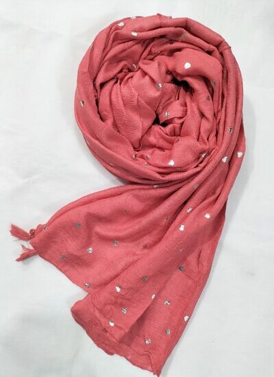 fancy lawn scarf coral orange