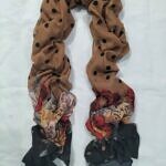 Floral Lawn Scarf - Camel