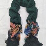 Floral Lawn Scarf - Sea Green