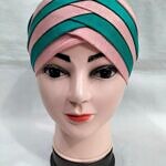 Criss Cross Multi Color Tie Back Bonnet – Tea Pink and Green