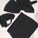 Plain Three Piece Matching Hijab Set – Black