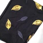 Gold Leaf Lawn Scarf - Black