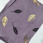 Gold Leaf Lawn Scarf - Lavender