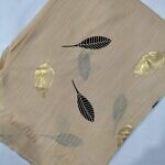 Gold Leaf Lawn Scarf - Light Golden