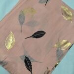 Gold Leaf Lawn Scarf - Peach