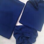 Plain Three Piece Matching Hijab Set - Dark Blue