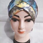 Printed Criss Cross Tie Back Bonnet - Print 7