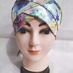 Printed Criss Cross Tie Back Bonnet - Print 9