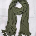 Plain Chiffon Tassels - Olive Green