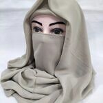 Plain Niqab Ready to Wear - Coffee