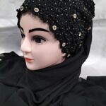 Fancy Tie Back Bonnet Ready to Wear - Black