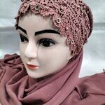 Fancy Tie Back Bonnet Ready to Wear - Tea Pink