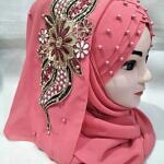 Pearl Ready to Wear with Golden Bunch - Rose Pink (Design 2)