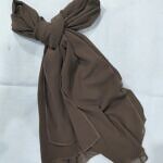 Plain Chiffon Scarf - Brown