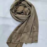 Crinkle Silk Scarf - Camel Brown