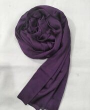 Crinkle Silk Scarf - Eggplant