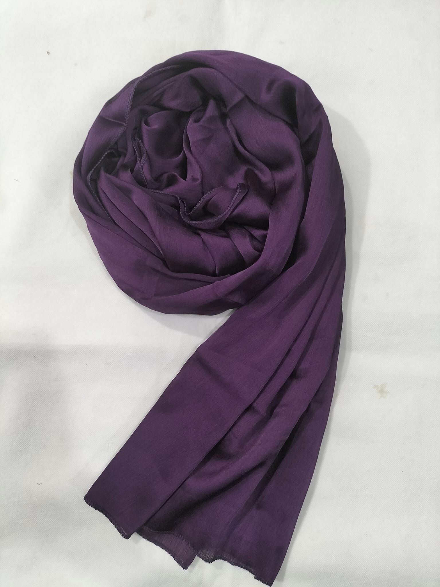 Silk buy Wrap Scarf in Dark-Grape Color