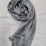 Crinkle Silk Scarf - Grey