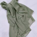 Plain Chiffon Scarf - Sage Green