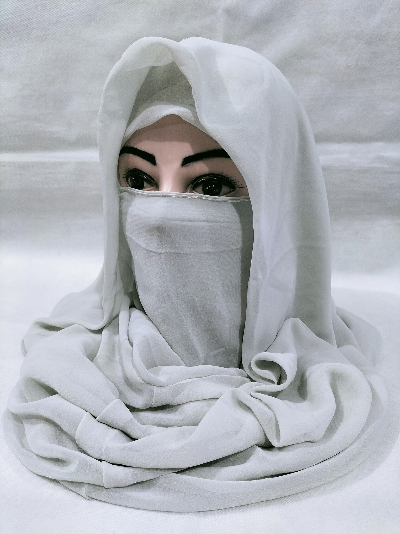 Plain Niqab Ready To Wear Dirty Grey Suzain Hijabs