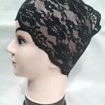 Lace Hijab Band - Black (Design 2)