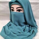 Plain Niqab Ready to Wear - Light Teal