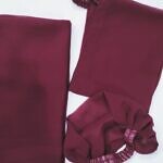 Plain Three Piece Matching Hijab Set - Falsa Color