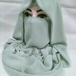 Plain Niqab Ready to Wear - Mint Green