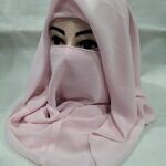 Plain Niqab Ready to Wear - Light Pink