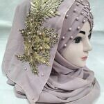 Pearl Ready to Wear with Golden Bunch - Design 2 - Dirty Purple