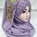 Pearl Ready to Wear with Golden Bunch - Design 2 - Purple