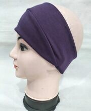 Cotton Jersey Bandana Head Band - Eggplant