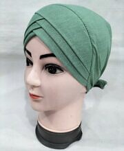 Plain Criss Cross Tie Back Bonnet - Pistachio Green