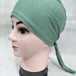 Plain Tie Back Bonnet Cap - Pistachio Green